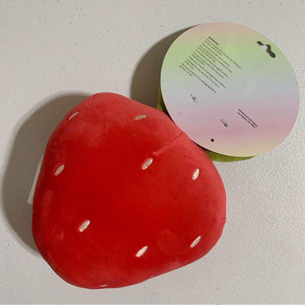 Squishy Pets Plush Strawberry Dog Toy-NWT